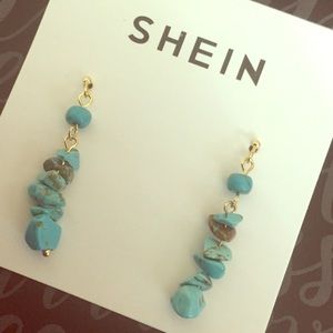 🥳2/$15 — Dangling Turquoise Chain Hoop Earrings BRAND NEW